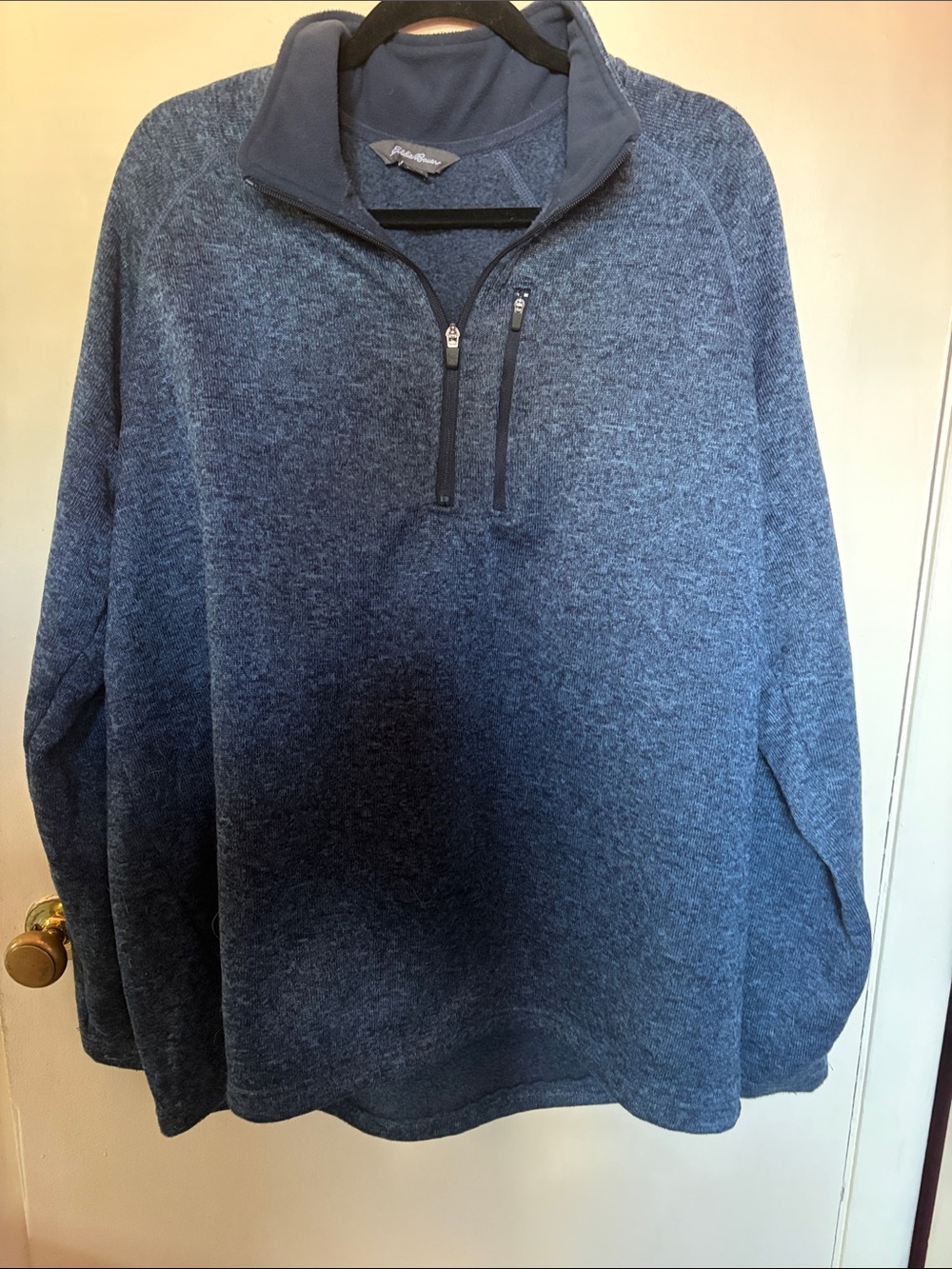 Eddie Bauer Men’s Half-Zip Fleece Pullover in Navy Heather